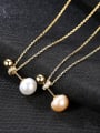 thumb Pure Silver Natural Freshwater Pearl plated 18K-gold Necklace 0