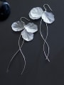 thumb Fresh Flower Petal Shaped S925 Silver Shell Drop Earrings 0