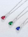 thumb 925 Sterling Silver With Fashion Multicolor glass stone Water Drop Necklaces 0