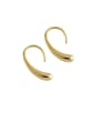 thumb 925 Sterling Silver With Gold Plated Simplistic Water Drop Hook Earrings 0