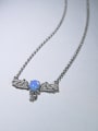 thumb Personalized Little Bat Blue Stone 925 Silver Necklace 0