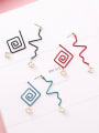 thumb Alloy With New Simple Irregular Wave ECG Earrings 0