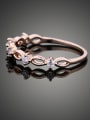 thumb Simple Rose Gold Plated Cubic Zirconias Copper Ring 1