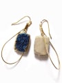 thumb Fashion Gold Plated Natural Blue Crystal Earrings 2