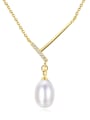 thumb New pure silver with AAA zircon natural pearl necklace 0