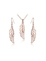 thumb Exquisite Hollow Wings Shaped Two Pieces Jewelry Set 0