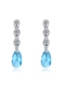 thumb Simple austrian Crystals Water Drop Alloy Stud Earrings 3