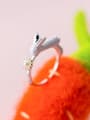 thumb 925 Sterling Silver With Silver Plated Cute Animal rabbit Rings 1