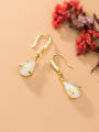 thumb 925 Sterling Silver With Gold Plated Simplistic Water Drop Hook Earrings 1