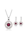 thumb Alloy White Gold Plated Fashion Stone and Rhinestone Two Pieces Jewelry Set 0