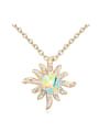 thumb Fashion Cubic austrian Crystals Flowery Pendant Alloy Necklace 1