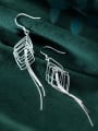 thumb 925 Sterling Silver With Platinum Plated Trendy Geometric Hook Earrings 1