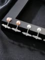 thumb 925 Sterling Silver with 3A zircon 7-75mm steamed bread ear studs 0