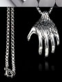 thumb Stainless Steel With Antique Silver Plated Trendy Ghost Hand Necklaces 2