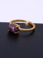 thumb Purple Oval Shaped Natural Stone Ring 2
