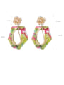thumb Alloy With Rose Gold Plated Fashion Geometric Flower Drop Earrings 3