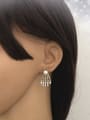 thumb Fashion Imitation Pearl White Zirconias Copper Stud Earrings 1