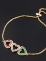 thumb Copper With Rhinestone Fashion Heart Bracelets 1