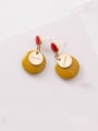 thumb Alloy With Enamel Simplistic Round Drop Earrings 1