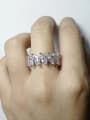 thumb Personalized Shiny Marquise White Zirconias Copper Ring 1