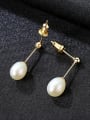 thumb Sterling Silver 7-8mm Natural Pearl Minimalist Design Earrings 3