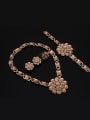 thumb Alloy Imitation-gold Plated Vintage style Rhinestones Flower Four Pieces Jewelry Set 1