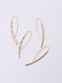 thumb Titanium With Gold Plated Simplistic Chain Hook Earrings 0