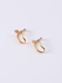 thumb Titanium With Gold Plated Simplistic Hollow Geometric Stud Earrings 2