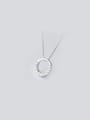 thumb S925 Silver Simple Round Necklace With CZ 0