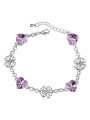 thumb Fashion Heart austrian Crystals Flowers Alloy Bracelet 3