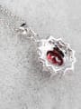 thumb Pomegranate Red Zircon Pendant European and American Classic Necklace 1