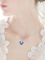 thumb Fashion Heart austrian Crystal Swan Pendant Copper Necklace 1