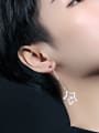 thumb Fashion Hollow Star Artificial Pearl Titanium Drop Earrings 1