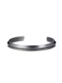 thumb Personality Open Design Antique Silver Plated Titanium Bangle 0