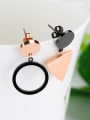 thumb Asymmetrical Round Triangle Titanium Stud Earrings 2