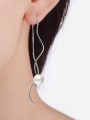 thumb Simple Water Wave Imitation Pearl Line Earrings 1