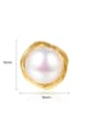 thumb Copper With gold Plated  Imitation Pearl Stud Earrings 3
