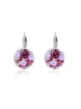 thumb Personality Fuchsia Round Shaped Stud Earrings 0