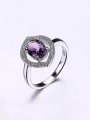 thumb Women Purple Flower Zircon Ring 0