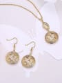 thumb Retro style Hollow Round Two Pieces Jewelry Set 3
