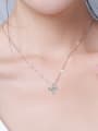 thumb Simple Four-pointed Star Zircon Necklace 1
