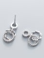 thumb 925 Sterling Silver With Silver Plated Personality Safflower  Beads Stud Earrings 1