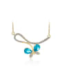 thumb Blue Zircon Gold Plated Butterfly Shaped Necklace 0