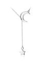 thumb 925 Sterling Silver With Platinum Plated Simplistic Star moon Necklaces 0
