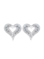 thumb Hollow Heart Shaped Korean Style Stud Earrings 0