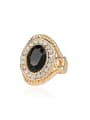 thumb Gold Plated Black Resin stone Crystals Alloy Ring 0