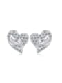 thumb Fashion Heart Micro Pave Zircons Stud Earrings 0