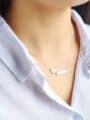thumb S925 Silver Personality Letter Lucky Zircon Necklace 1