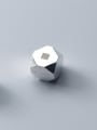 thumb 925 Sterling Silver With Platinum Plated Simplistic Geometric Smooth Beads 0