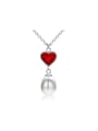 thumb Brilliant Heart Freshwater Pearl Elegant Necklace 0